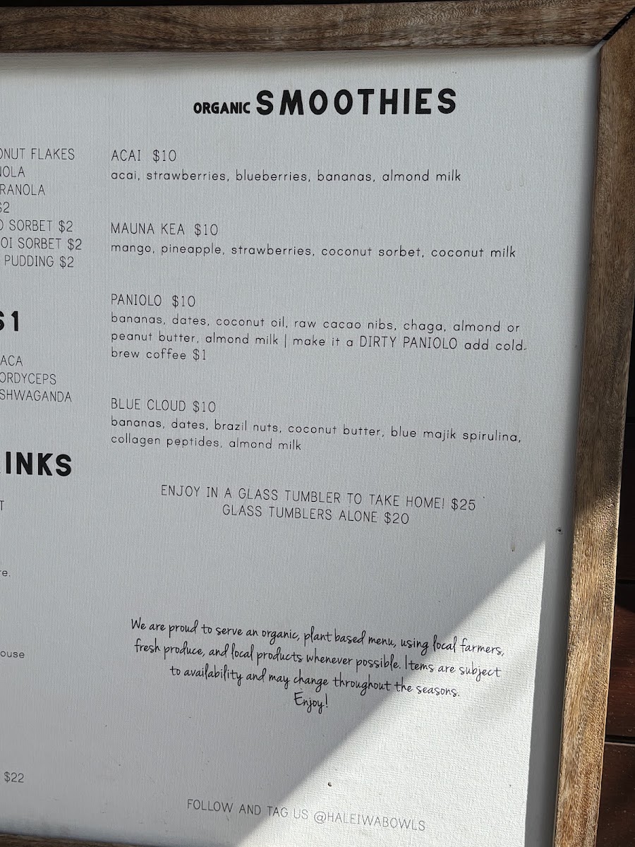 Menu Haleʻiwa Bowls-7