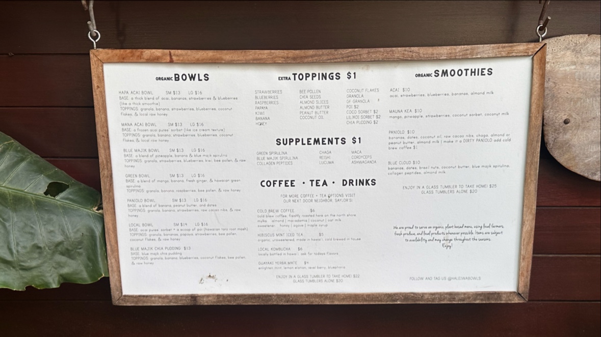 Menu Haleʻiwa Bowls-8